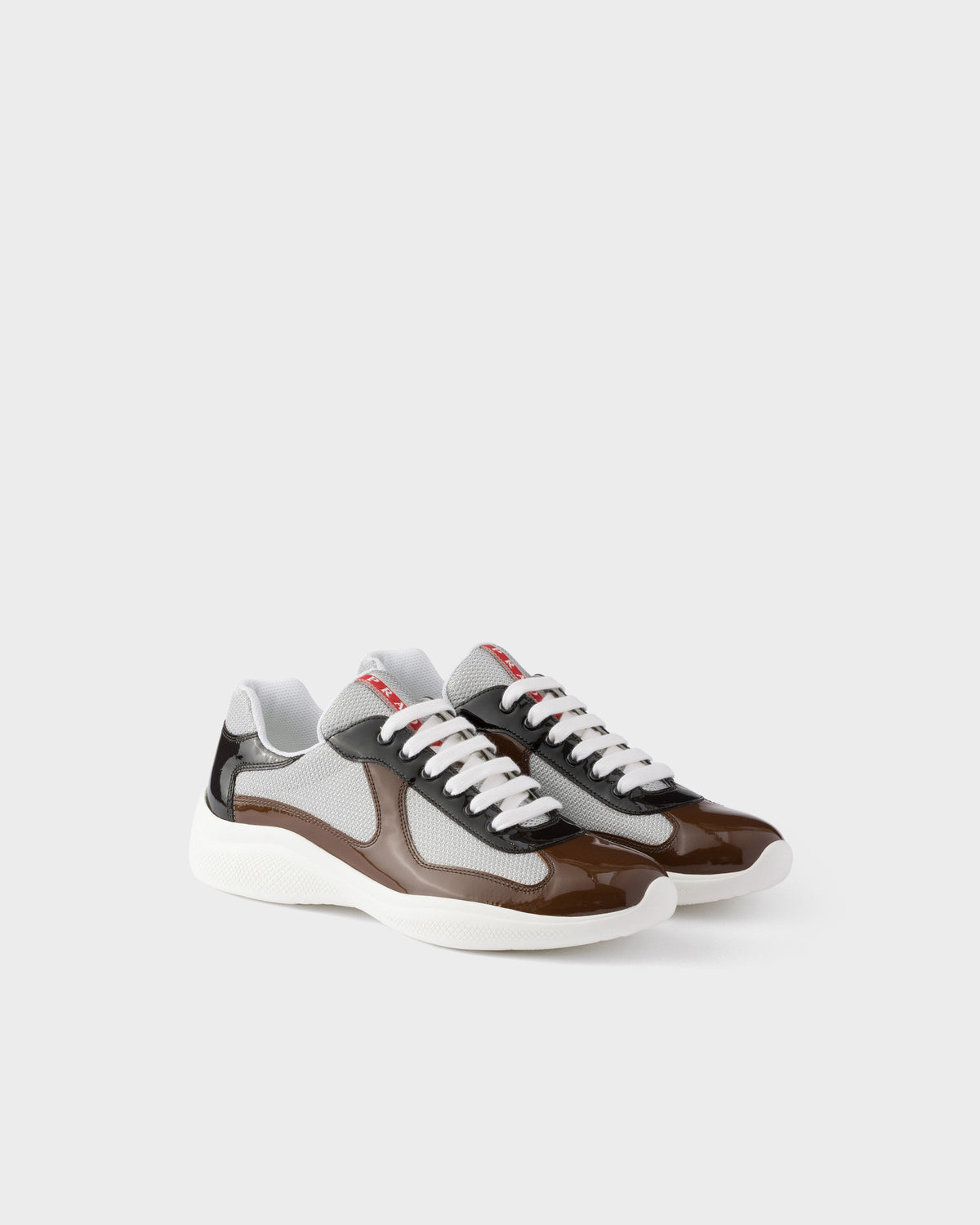 Sneakers prada cups bicolore noir marron