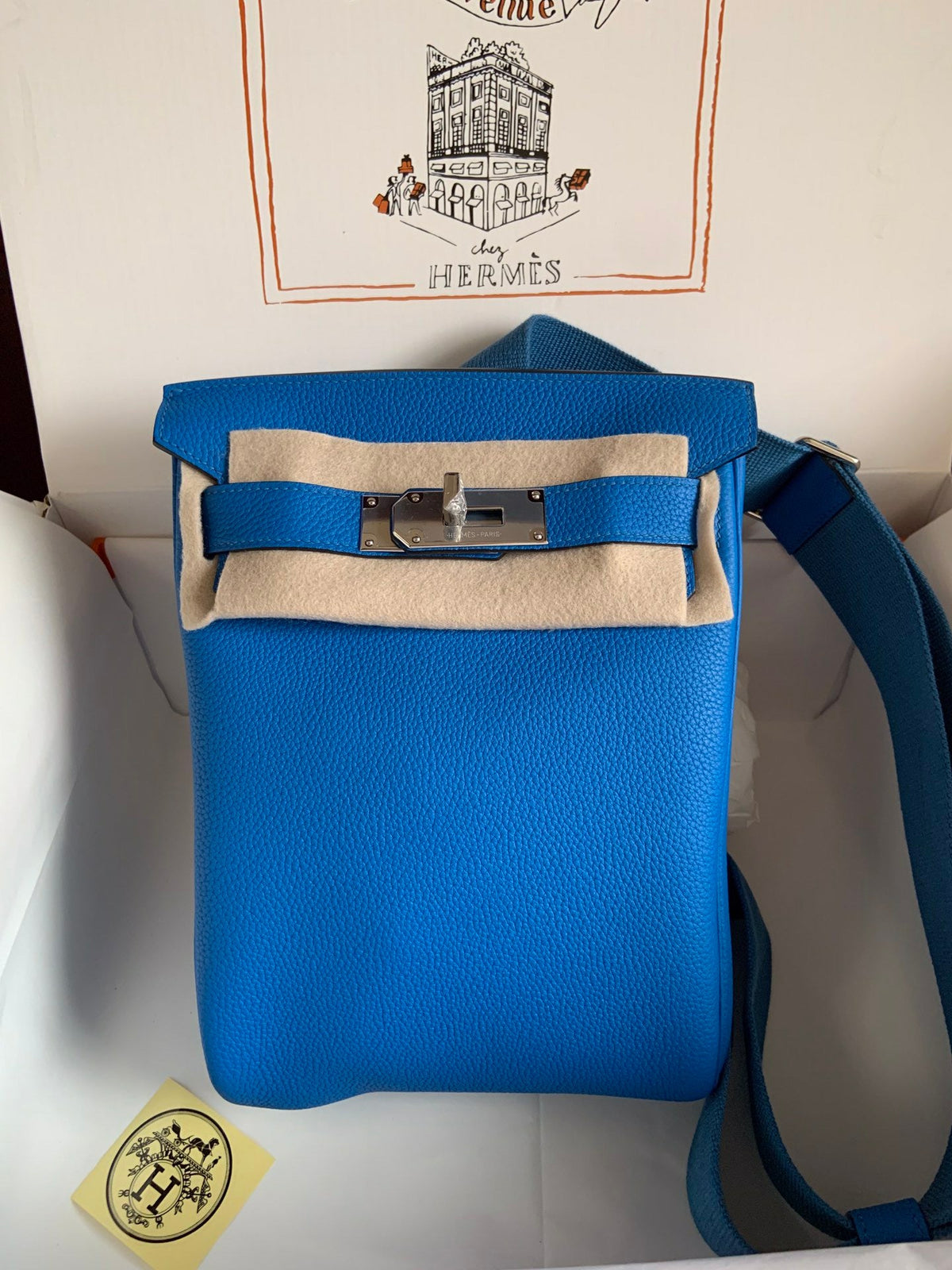 Sac bandoulière kelly bleu électrique full qualité