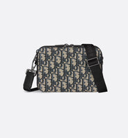 Pochette zippée à bandoulière Noir et Beige