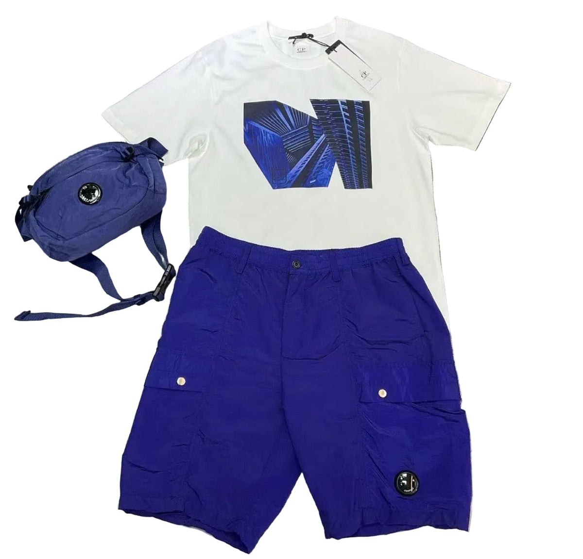 Ensemble cp company bleu pacifique avec sacoche