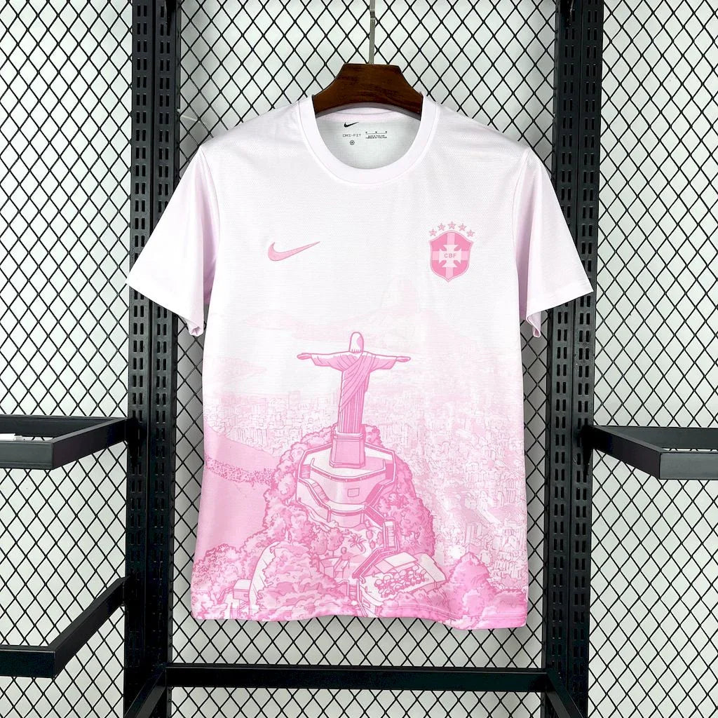 Maillot concept Brésil 2025-26 rose et blanc
