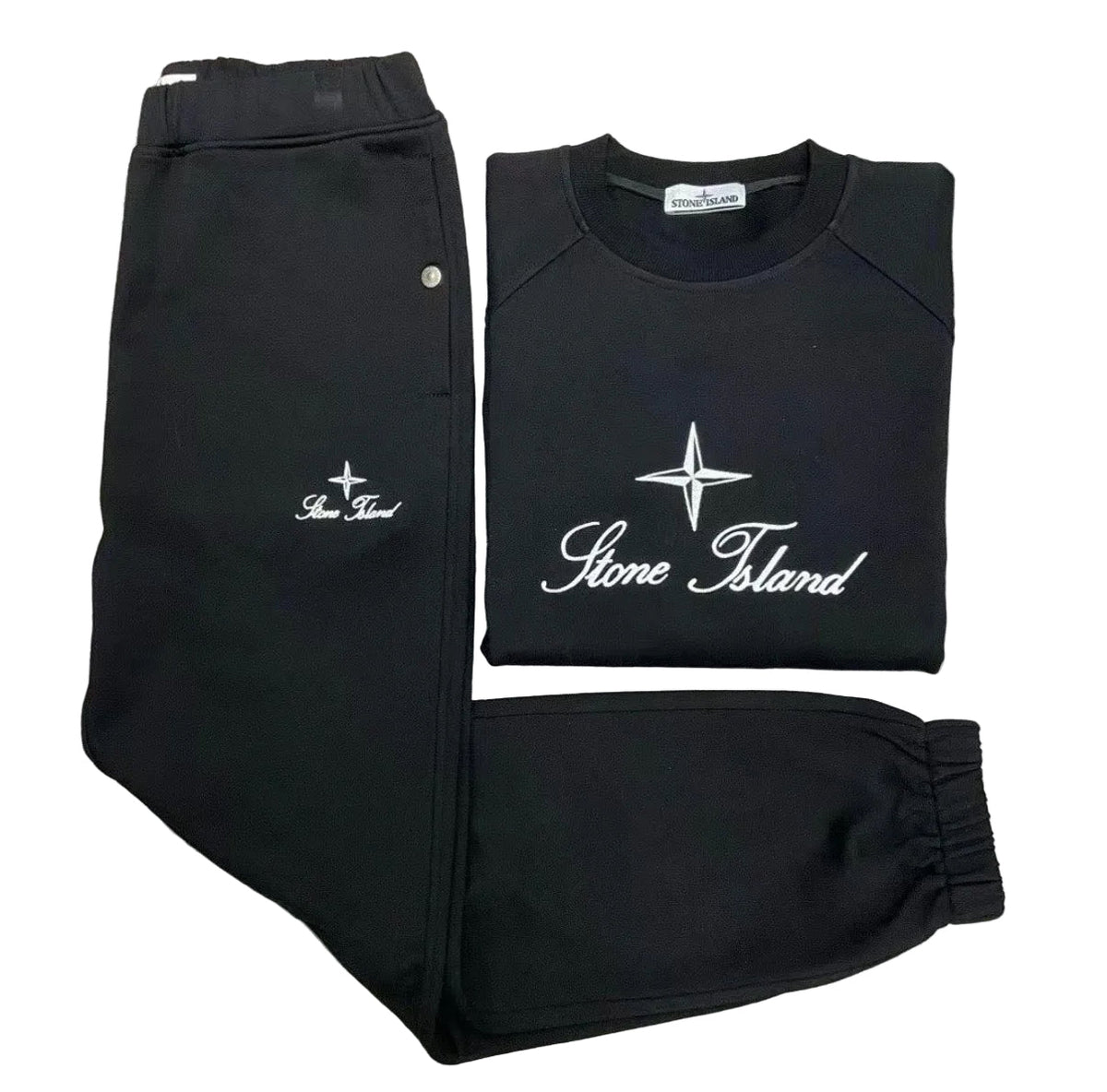 Survêtement stone island en coton noir