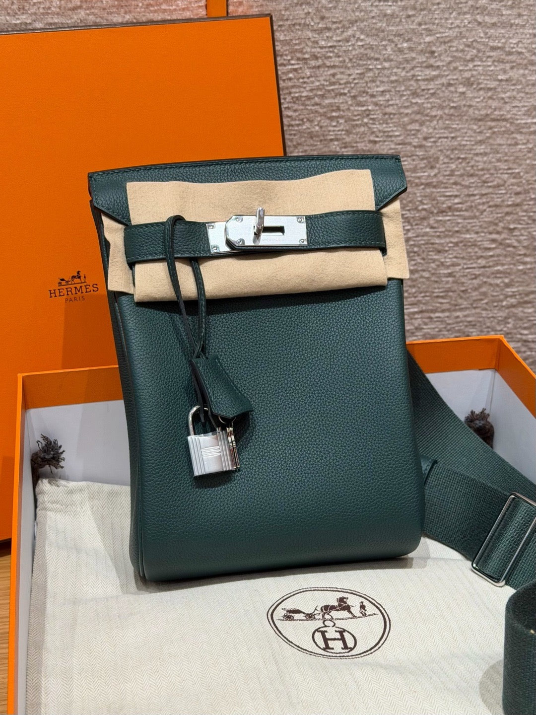 Sac bandoulière kelly full qualité vert bouteille