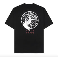 Tee shirt stone island noir et rouge boussole