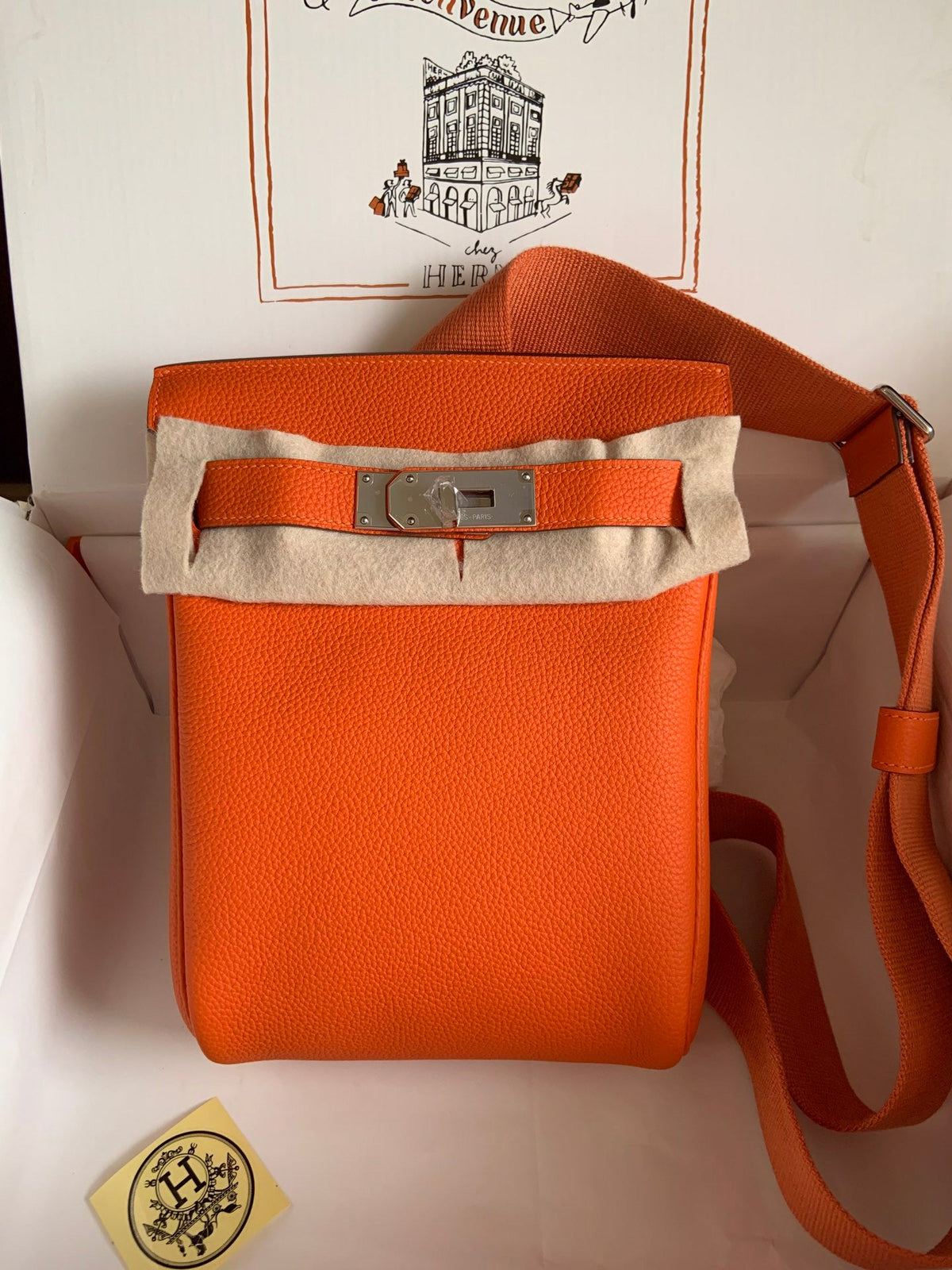 Sac bandoulière kelly full qualité orange