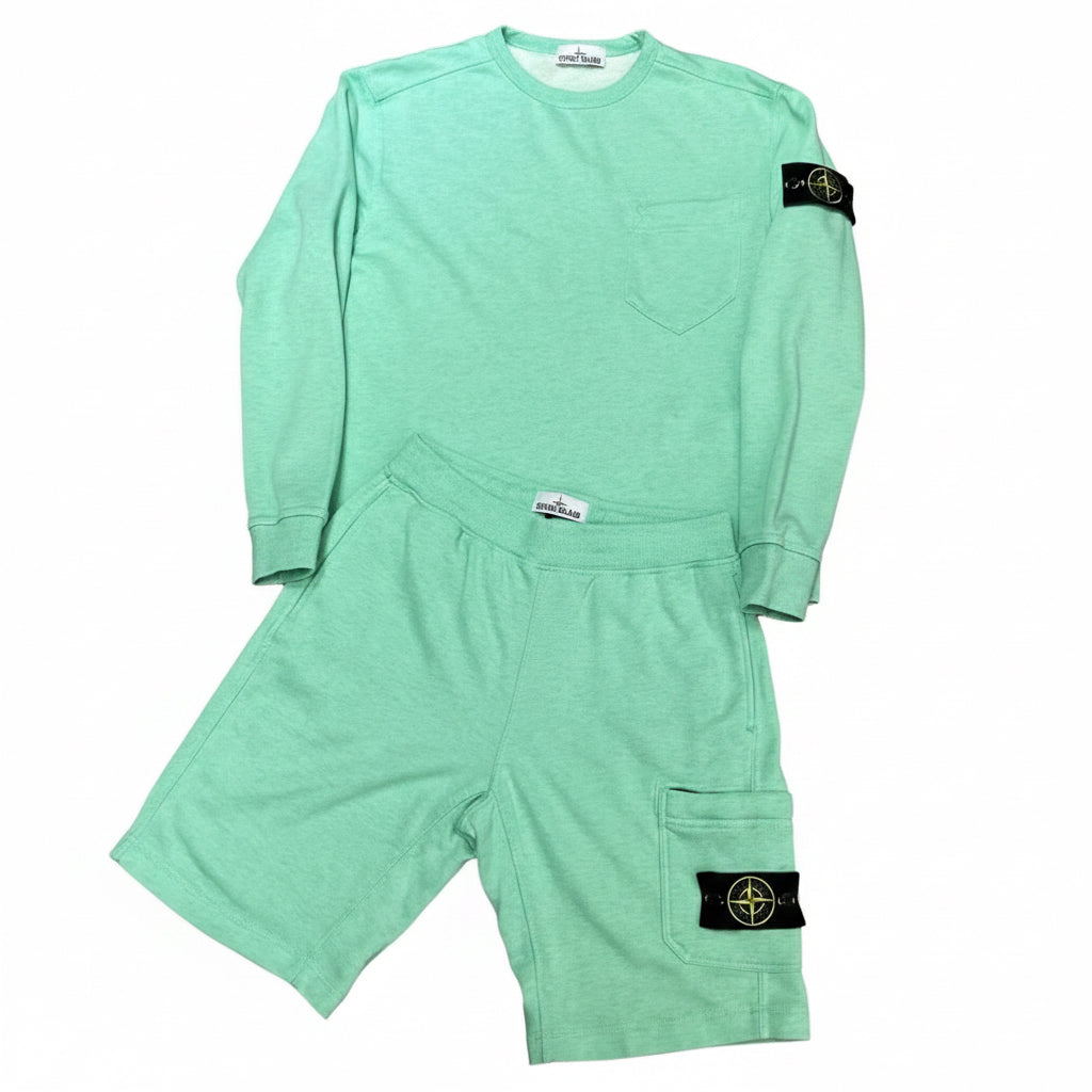 Ensemble pull short stone island vert