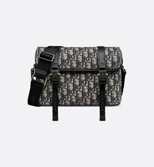 Sac Messenger à rabat Dior Hit The Road Noir et Beige