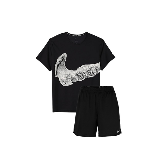 Run Division - T-shirt à imprimé graphique os - Noir