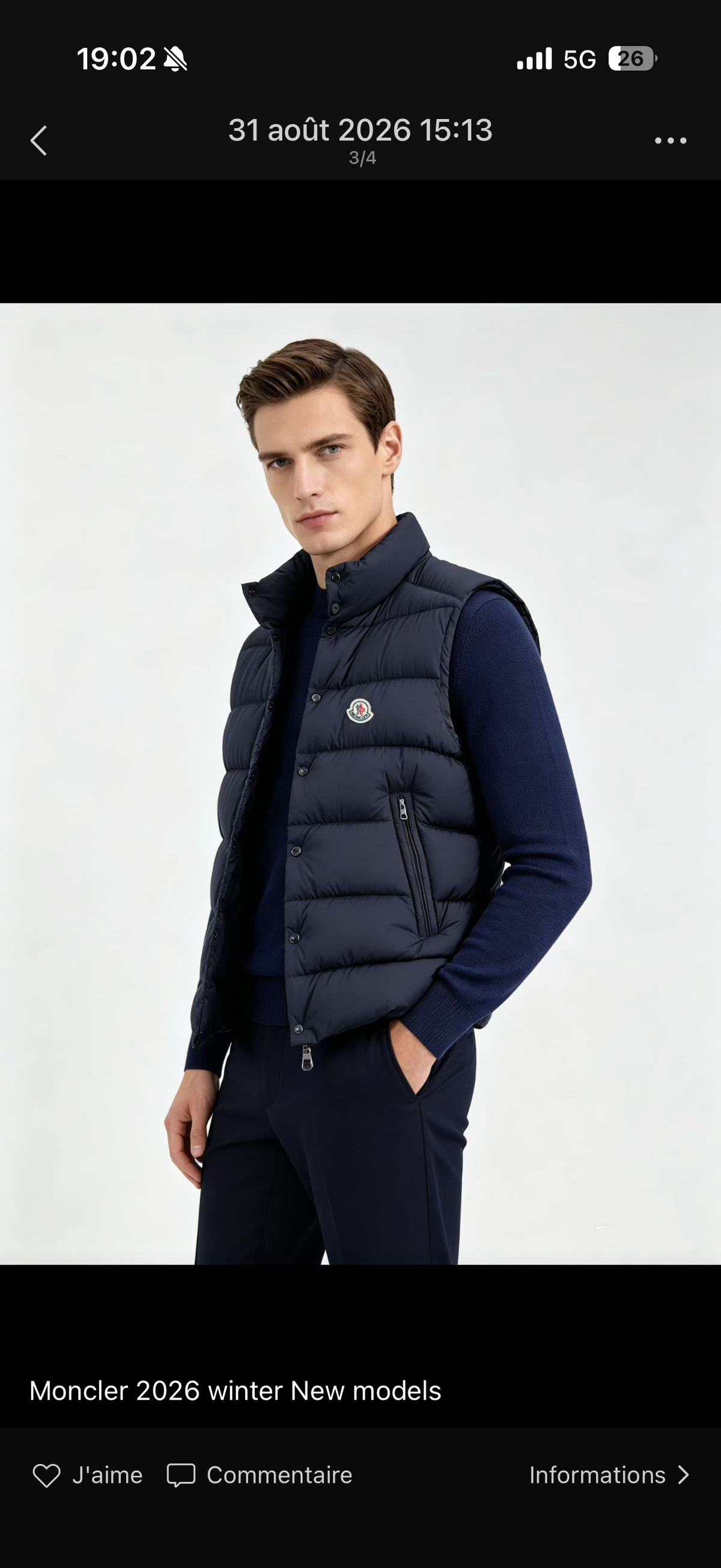 Veste moncler demi manche new model 2 coloris