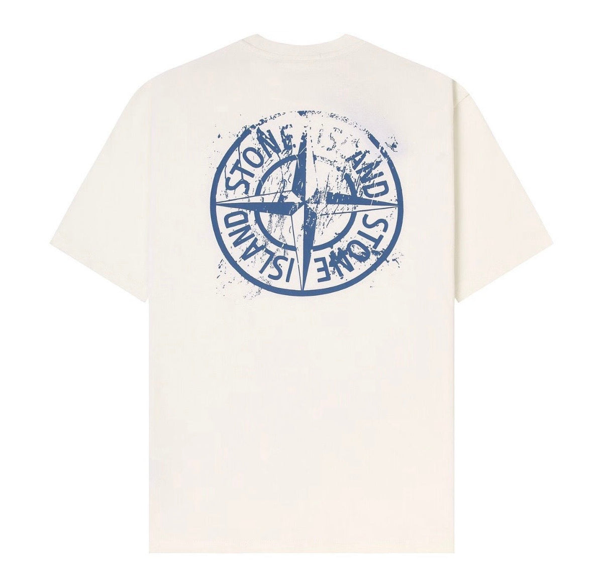 TEE shirt stone island blanc bleu a boussole
