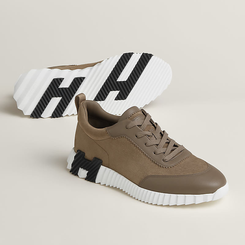 Sneakers hermes boucing beige signe noir
