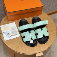Sandales Chypre Hermès Bleu Caïman